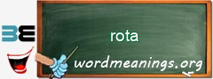 WordMeaning blackboard for rota